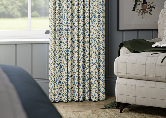 Land & Shore Seedling, Teal - Made to Measure Curtains - Image 5